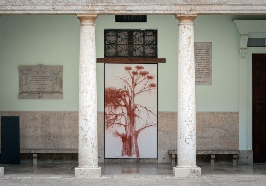 View of the exhibition in the cloister. Photo by: Juan Peiró.
